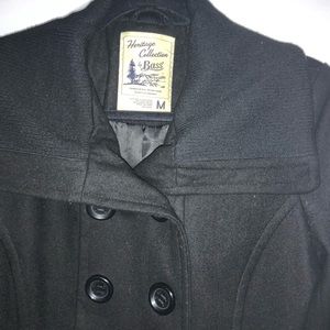 Size Med. Ladies Double Breasted Heritage by Bass Black Peacoat